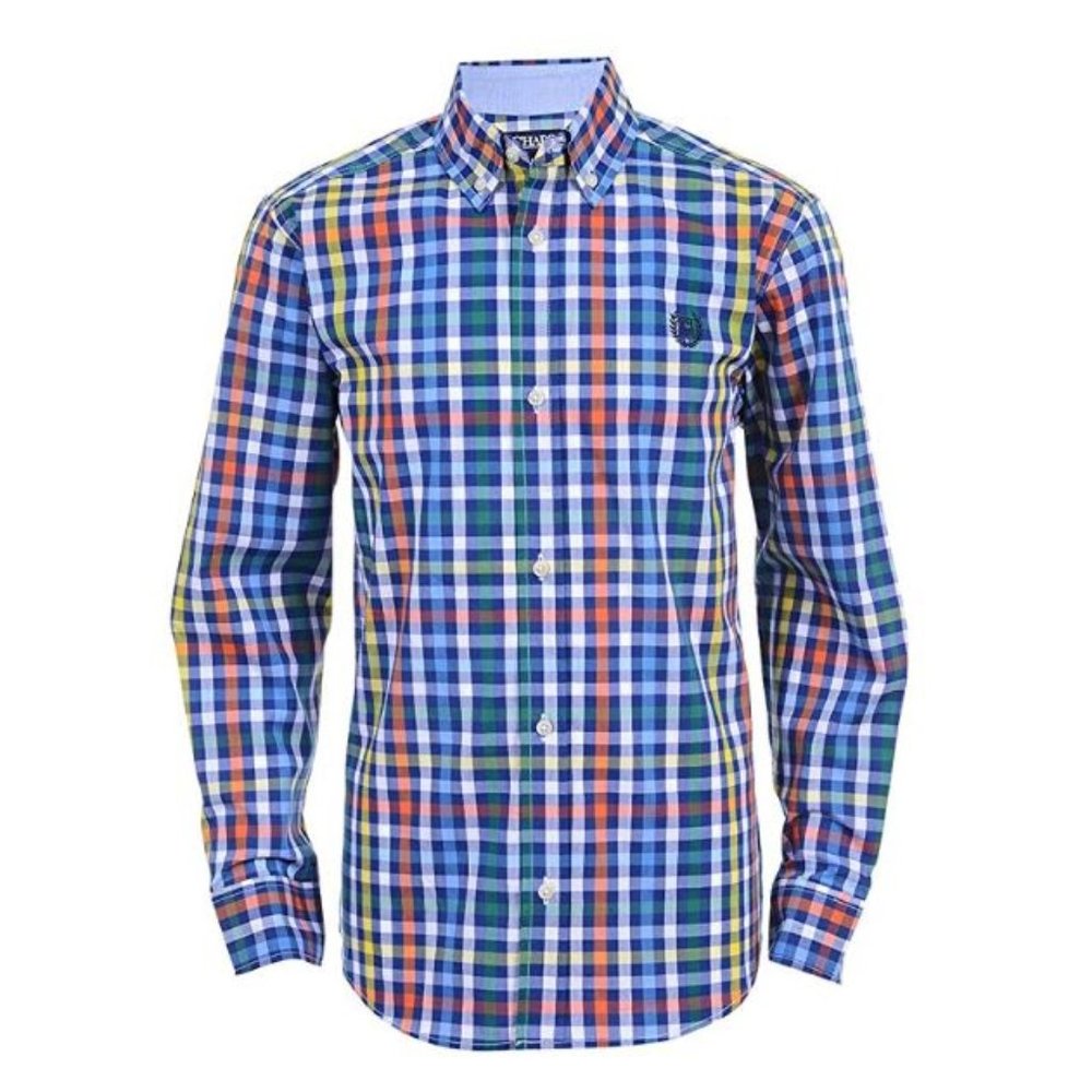 Chaps Boys' Long Sleeve Plaid Button-Down Shirt